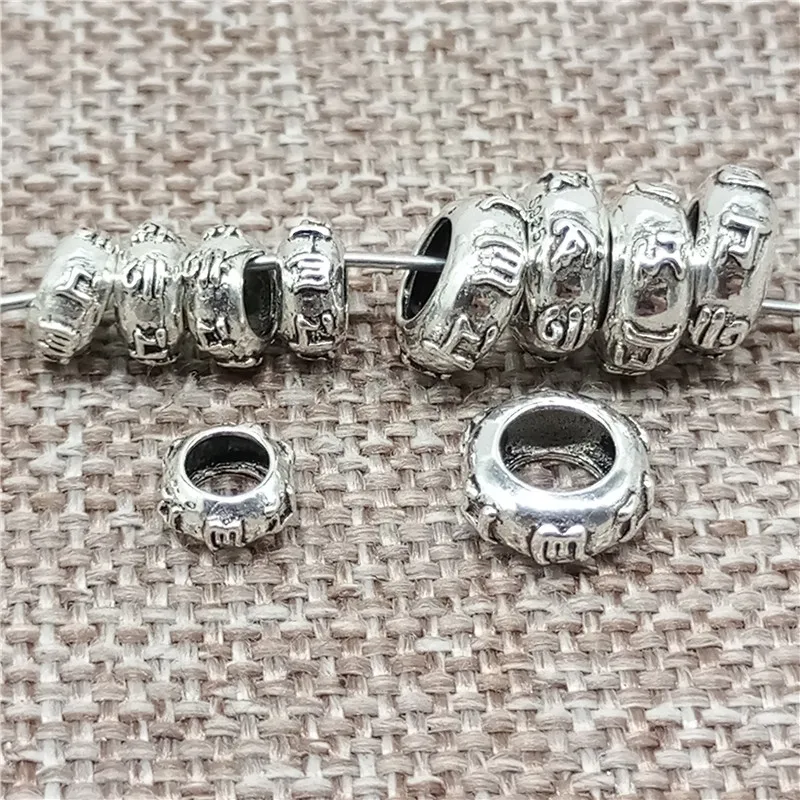 

10 Pieces of 925 Sterling Silver Om Beads Om mani padme hum Spacer for Bracelet Necklace
