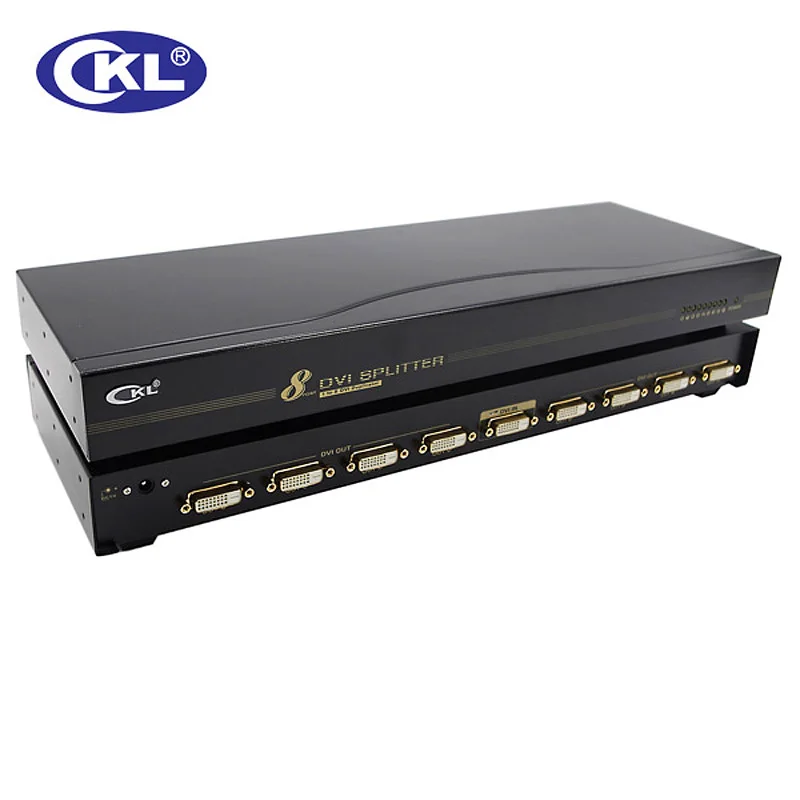 CKL-98E 8 портовый разделитель DVI 1x8 DVI распределительная коробка поддержка 3 уровня Cascadable и OSD