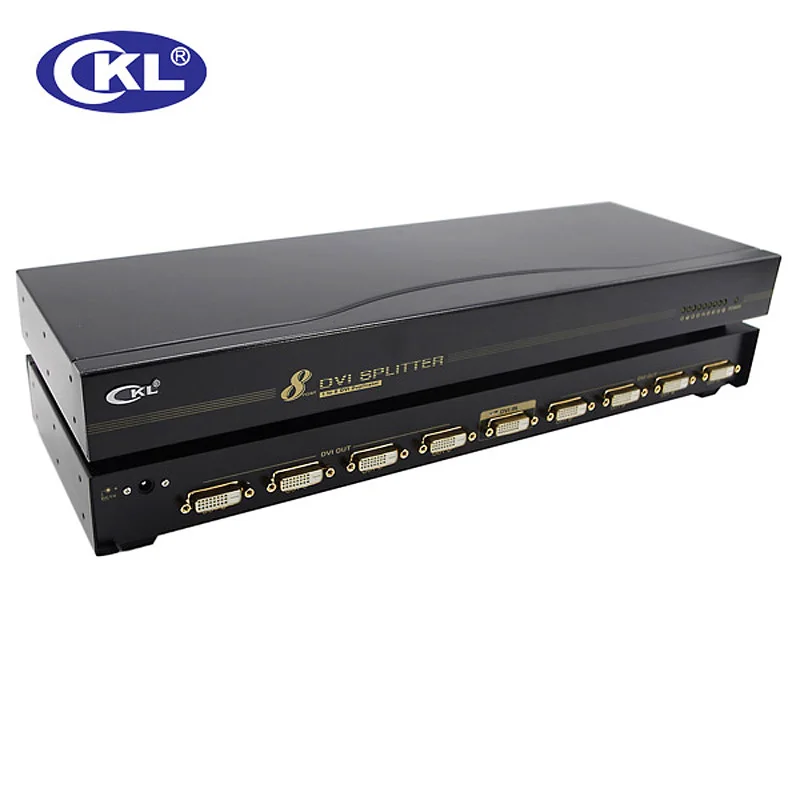 Ckl-98e 8 Порты и разъёмы DVI Splitter 1x8 распределителя DVI коробка Поддержка 3 уровня Каскадирование и osd