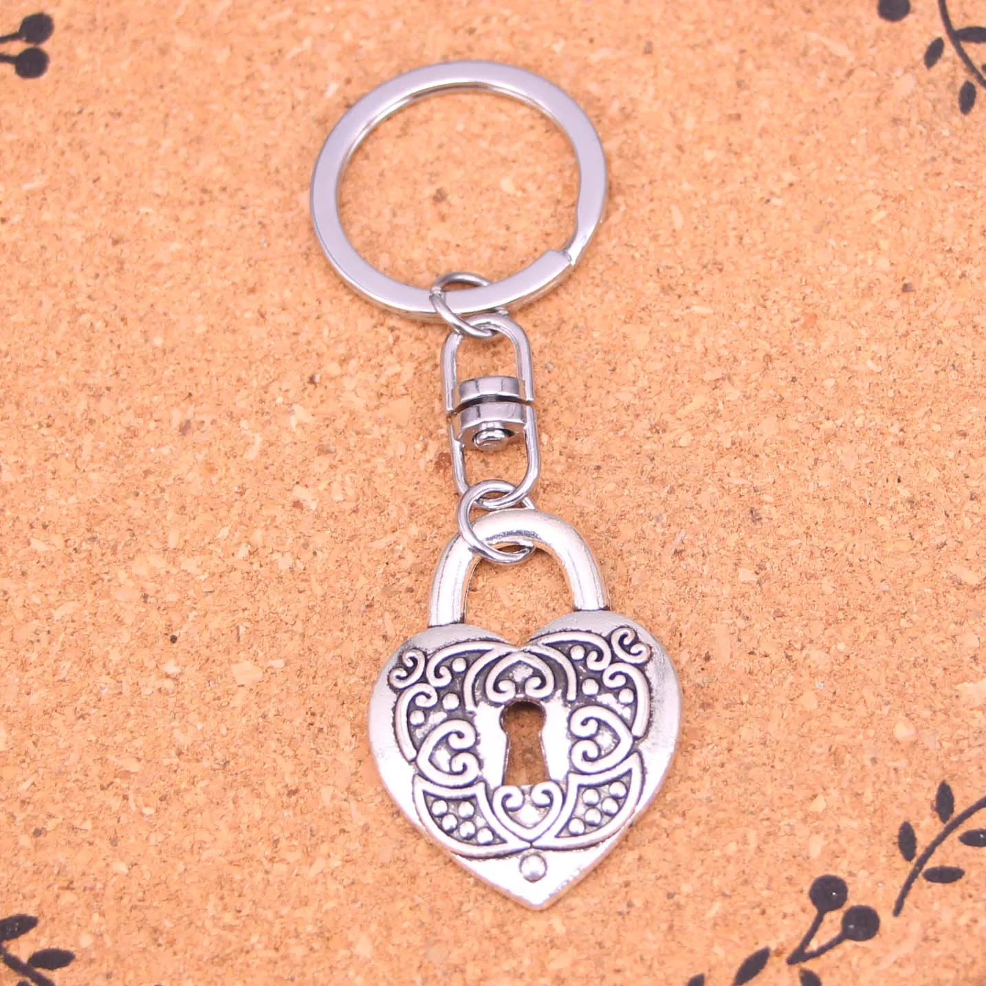 20Pcs Fashion Amulet Charm Evil Eye Sliver Plated keyring heart lock