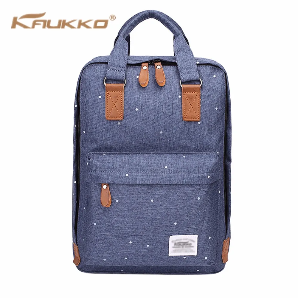 

Kaukko Waterproof Oxford Cloth Polka Dots Decoration Backpack Schoolbag Shoulder Bag  Travel Bag for men women