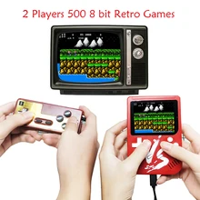 8 бит портативная игровая консоль с 500 в 1 играми(портативный, лучший подарок ребенку, AV выход) поддержка 2 проигрывателя одновременно