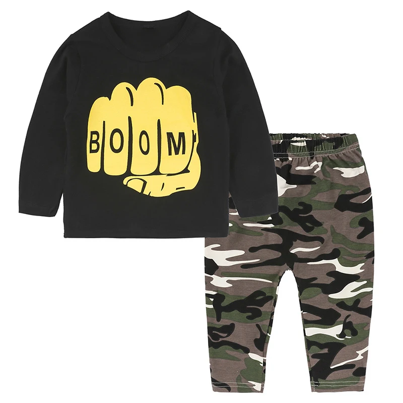 Autumn 2017 Children's Clothing Set Baby Boy Cotton Winter Children's Clothing Children's T-Shirt + Pants Set (2)