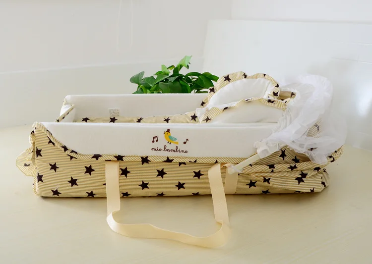 Качество детская спальная корзина Портативный новорожденных Колыбель кровать с тентом москитная сетка Портативный люльки для