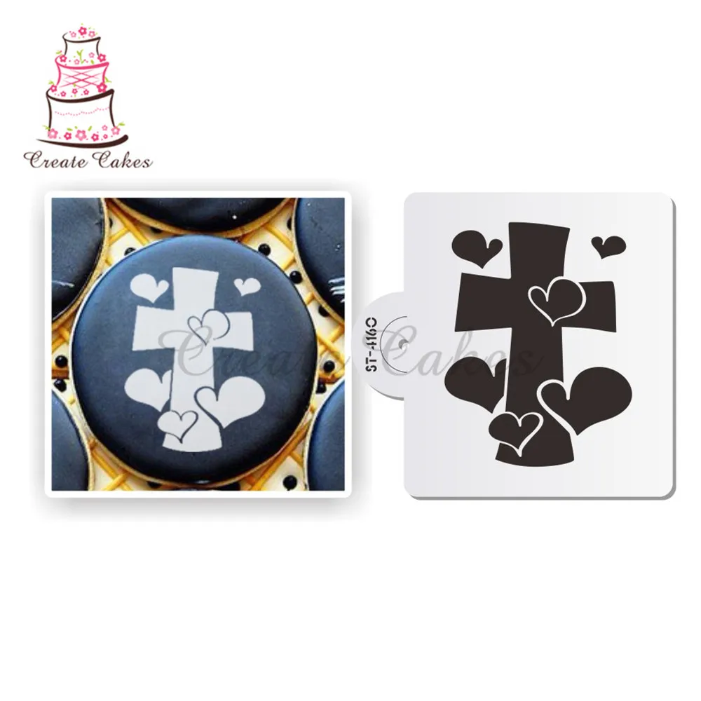 

New Arrival Easter Stencil for Cookies and Cupcake Decoration Fondant Cake Stencil Plastic Template Decorating Tools Bakeware