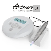 Дропшиппинг постоянного тату машинка для макияжа Artmex V9 бровей губ Вращающаяся ручка МТС пму Системы с V9 игла для тату-машинок