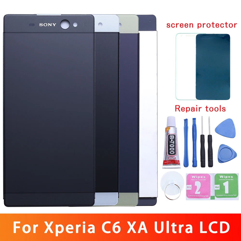 Для sony Xperia XA C6 Ultra lcd F3211 F3212 F3215 F3216 F3213 ЖК-дисплей сенсорный экран дигитайзер Рамка Замена xa ultra lcd