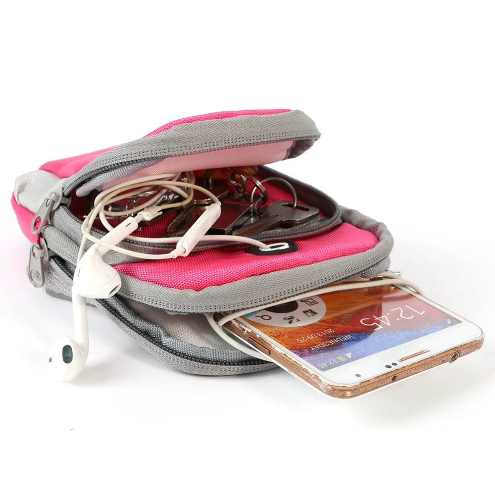 Correr Jogging protectora del teléfono deportes muñeca brazo impermeable al aire libre de Nylon bolso de mano para brazalete de deporte bolsa