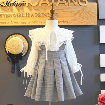

Melario Girls Dress Autumn New children Dresses Girl Clothes Lace plaid Long sleeve elegant Kids Princess dress 3-7 years old