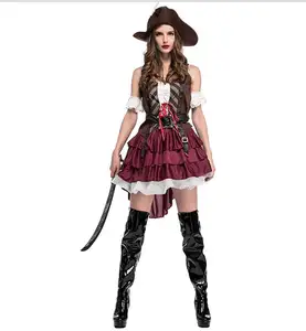 Walson Pirates of the Caribbean Cosplay Costume Female Pirate Fancy Dress Costumes Pirates Costumes for Halloween