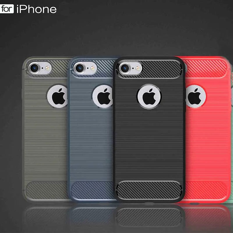 VONADA Carbon Fiber Pattern Brush TPU Soft Shockproof Mobile Phone Case Cover for iPhone Series Phones 1-plus-5-cover : image VONADA Carbon Fiber Pattern Brush TPU Soft Shockproof Mobile Phone Case Cover for iPhone Series Phones 1-plus-5-cover
