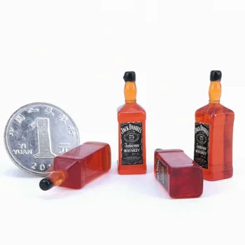 

Miniature food play scene model Dollhouse mini accessories 4 whiskey bottles