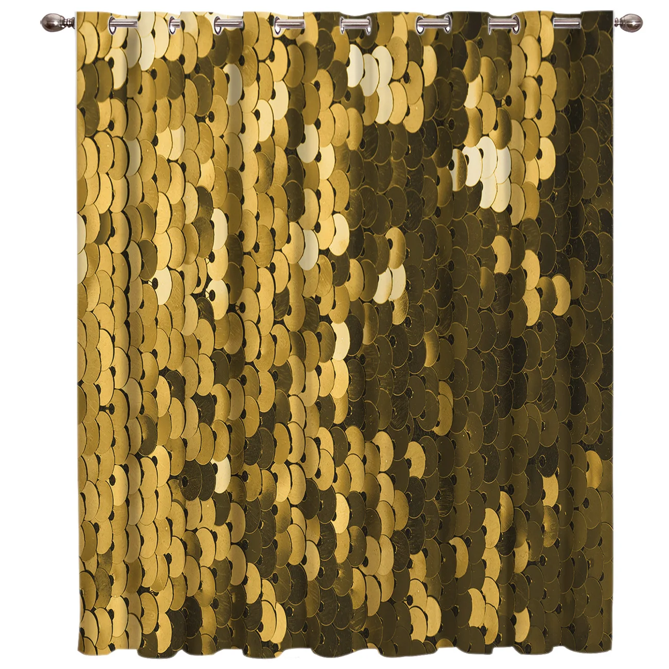 

Golden Sequins Dancing Party Window Treatments Curtains Valance Curtain Rod Living Room Bathroom Outdoor Kitchen Decor Kids