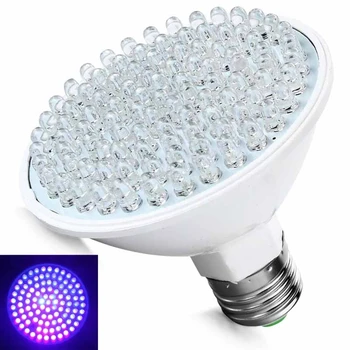 

Ultra Bright Plastic E27 UV Plant Grow Ultraviolet Light Color Purple Lights 100LED Lamp Bulbs 220V Energy saving Indoor Light
