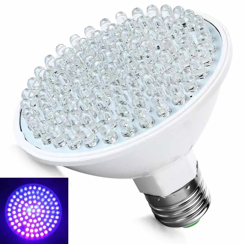 

Ultra Bright Plastic E27 UV Plant Grow Ultraviolet Light Color Purple Lights 100LED Lamp Bulbs 220V Energy saving Indoor Light