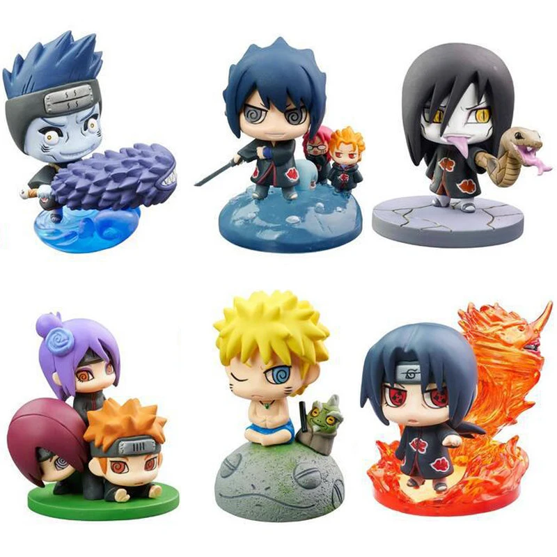 Shuukaku Naruto Shippuden kakahi Hatake Uchiha Sasuke Uzumaki Gaara Bijuu Kyubi Hokage Tobirama Фигурки игрушки модель куклы - Цвет: B In Bag