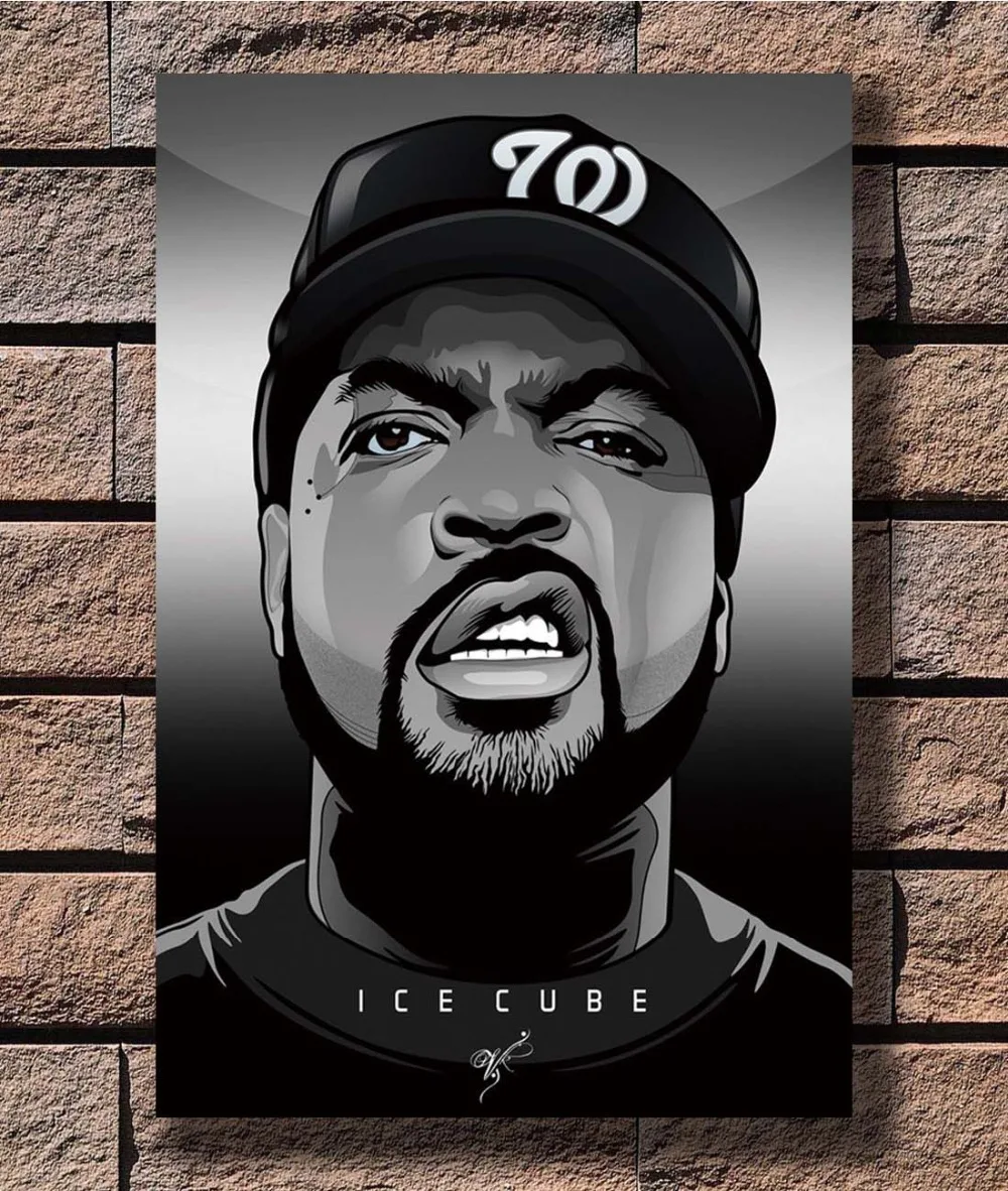

B-927 Ice Cube Rap Hip Hop NWA Music Poster Art L-W Canvas Print Decoration 12x18 24x36 27x40 inch
