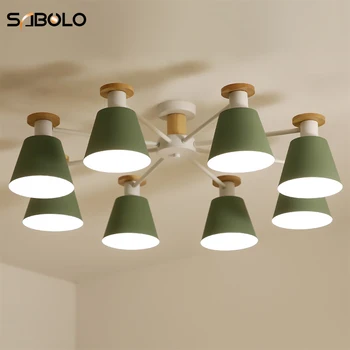

Nordic Pendant Lights Wood Modern Lamp Home Lighting Lustre Suspension Living Room Light Fixture E27 Pendant Light