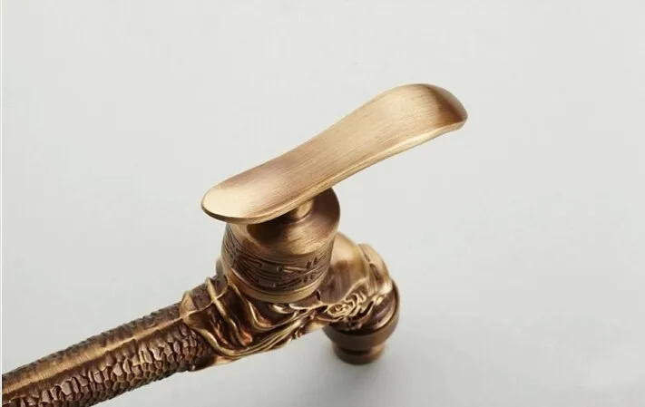 Новый Стиль Анти-бронзовый дракон резной кран латунь стиральная машина для ванной кран открытый смеситель для ванной комнаты