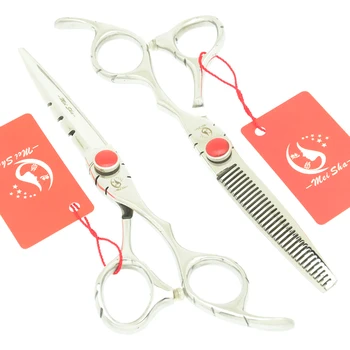 

Meisha 6 inch Professional Hair Scissors Set Red Screw Japan 440c Hairdressing Cutting Thinning Styling Tools HA0319