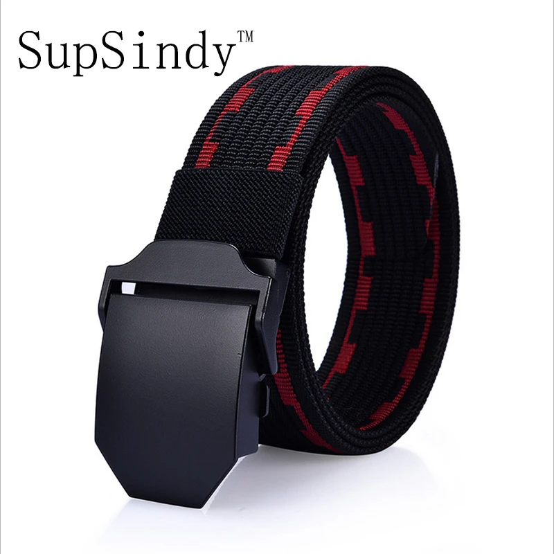 

SupSindy Canvas belt luxury Alloy Black buckle nylon military men belt Army tactical belts for Men Best quality Male strap Khaki