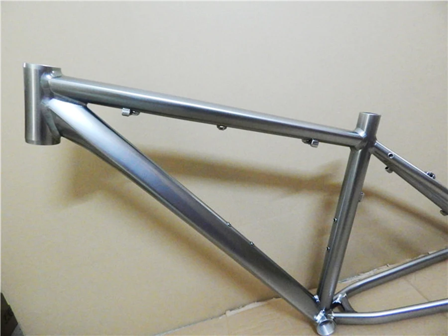 polished aluminum bike frame