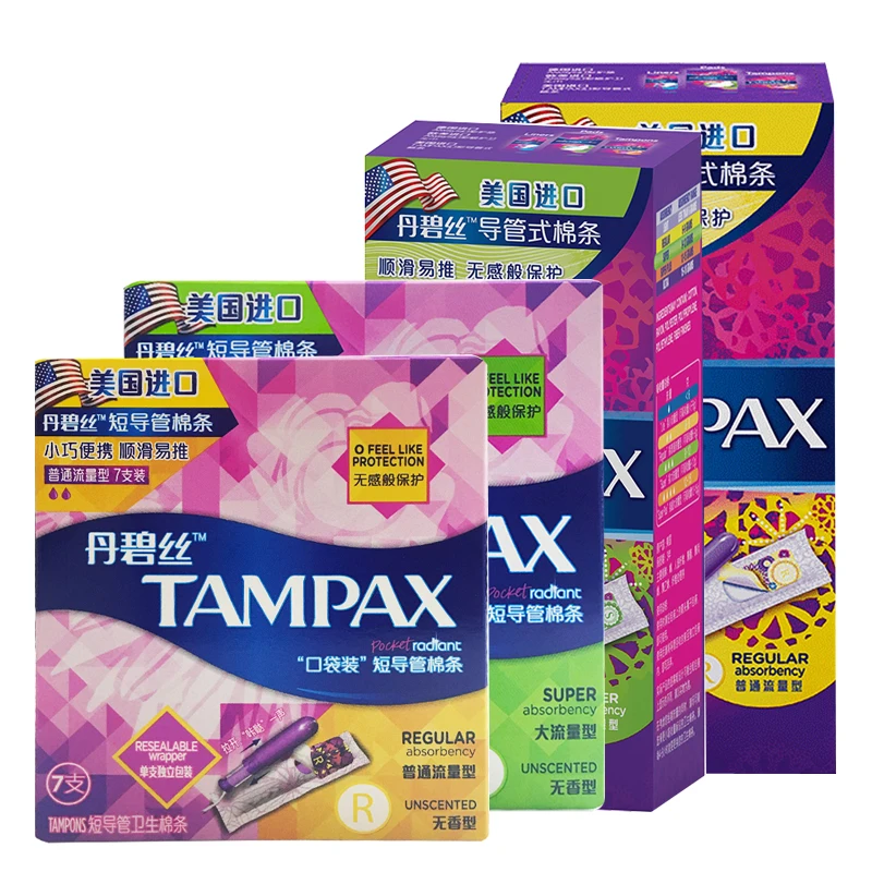 

Tampax Tampons with Catheter Reseable Wrapper Independent 7 Pcs Packing Sanitary Pad Menstrual Cup Regular and Spuer Absorbency