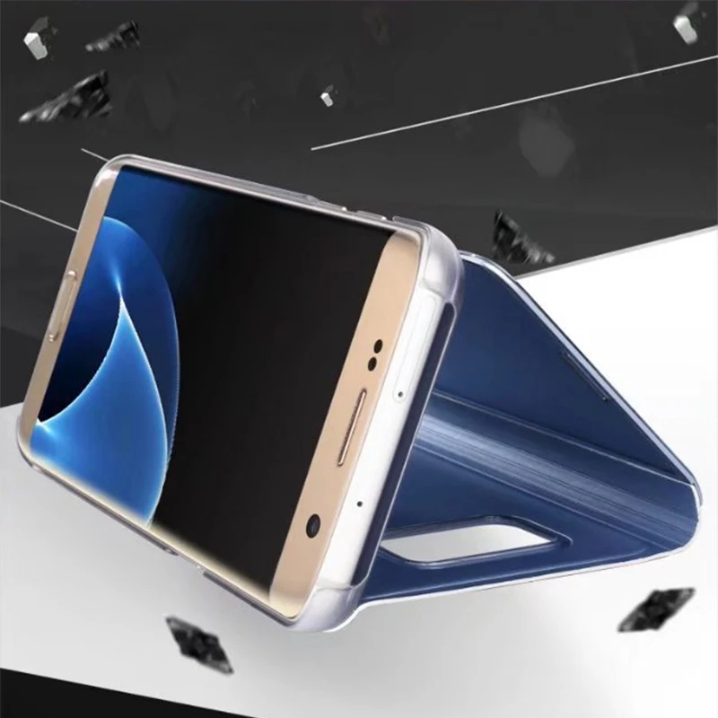 HereCase зеркальный кожаный чехол для Samsung Galaxy S10e S9 S8 Plus прозрачный умный флип с