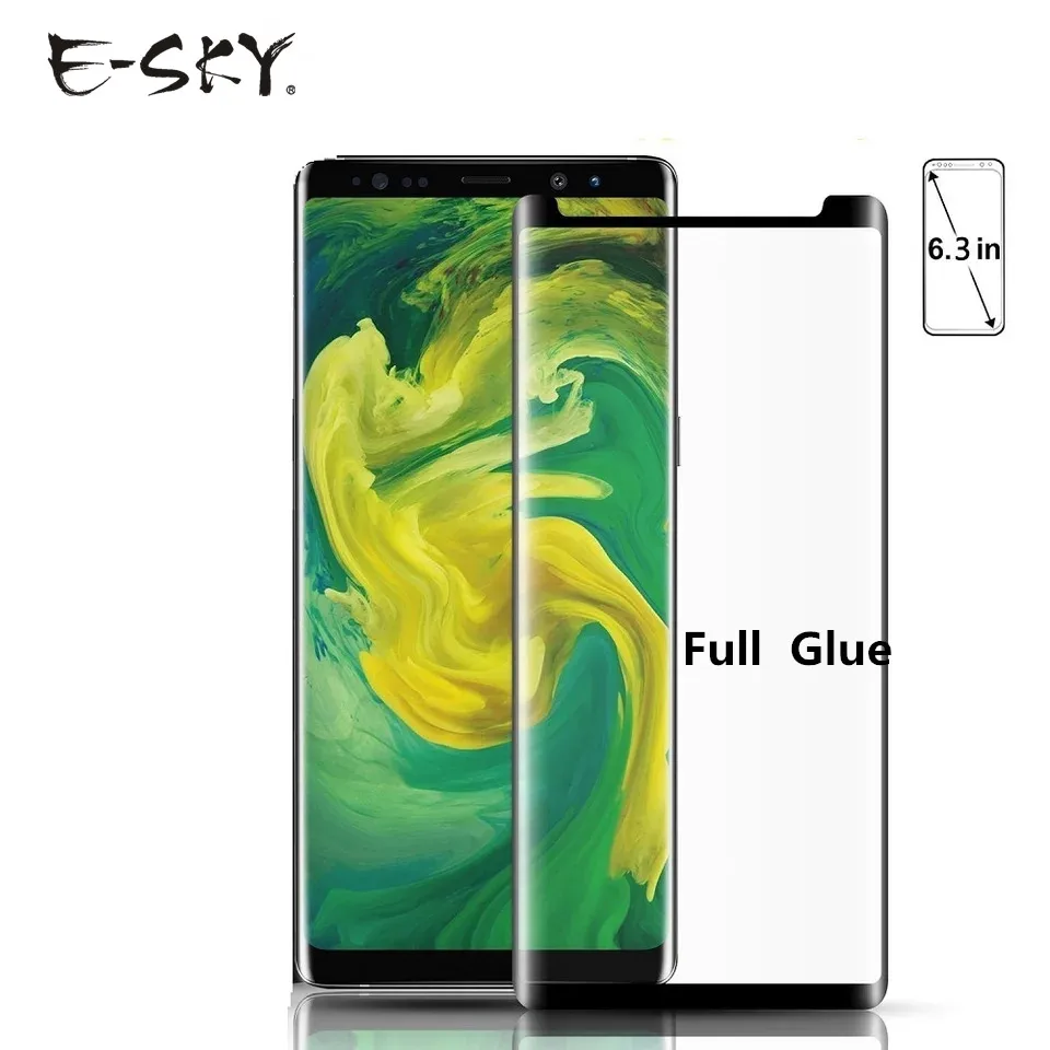 E-SKY полный клей Экран протектор для samsung Galaxy S8 S9 плюс закаленное стекло Сэма note8 note9