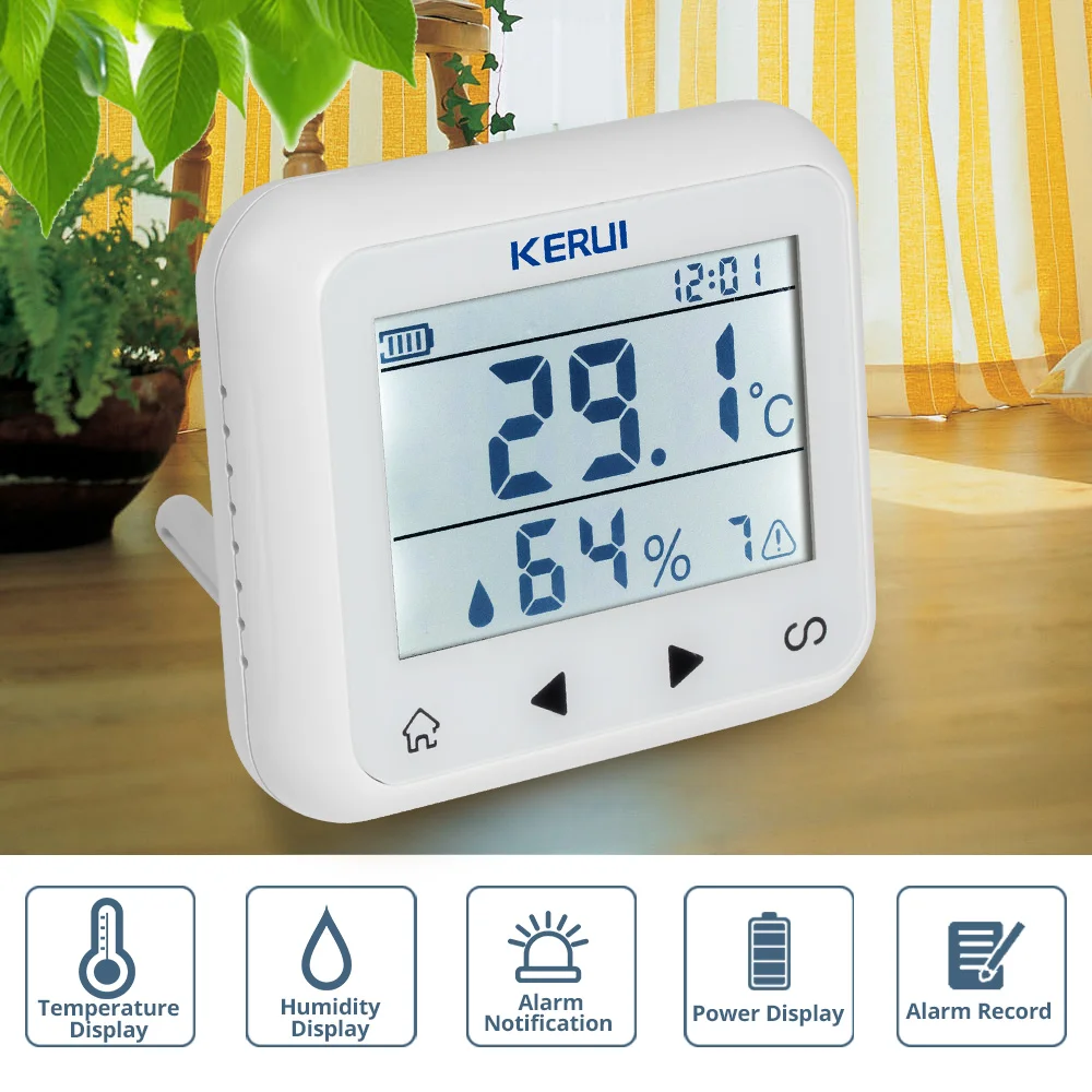 preço KERUI TD32 Display LED Ajustável de Temperatura E Umidade Sensor de Alarme Detector de Alarme Proteger o pessoal e da propriedade