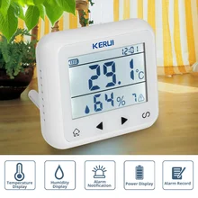 KERUI TD32 LED Display Adjustable Temperature And Humidity Alarm Sensor Detector Alarm Protect the personal and property