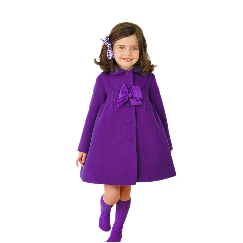 Новое зимнее детское пальто куртка для девочек розовая куртка маленьких девочек модное детское пальто верхняя одежда с размерами для новорожденных 2-7 лет - Цвет: Фиолетовый