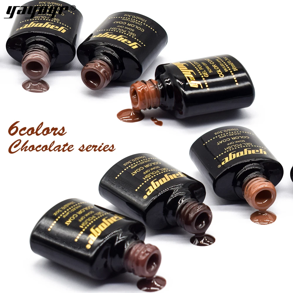 

YAYOGE Gel Nail Polish 10ml 0.3oz 6 Chocolate color UV gel varnish Soak Off Nail Art NEW long lasting fast drying