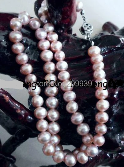 

huij 002693 7-8MM NATURAL PURPLE CULTURED FRESHWATER PEARL NECKLACE