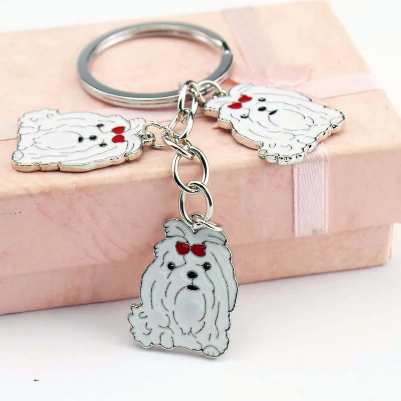 Buy DIY Maltese Dog Pet Key Chain Car Key Ring Gift