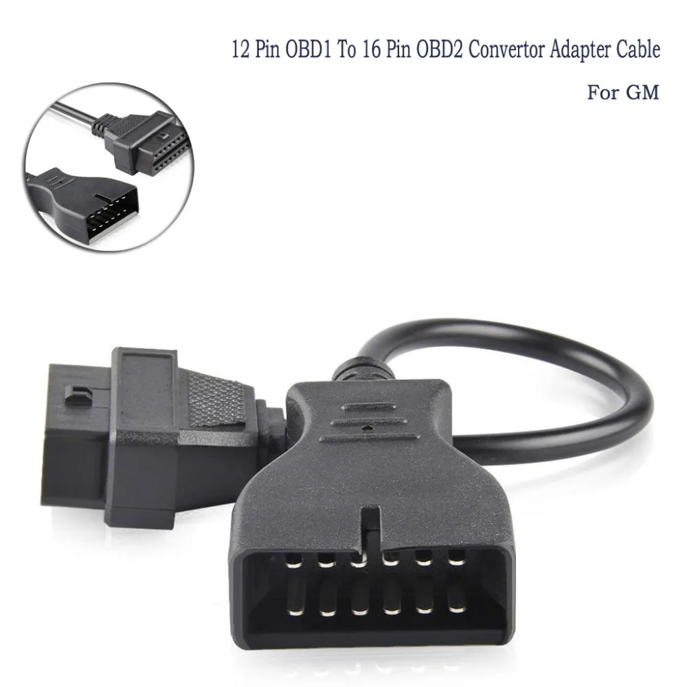 

For OBD 12 Pin OBD1 To 16 Pin OBD2 Convertor Adapter Cable Diagnostic Scanner