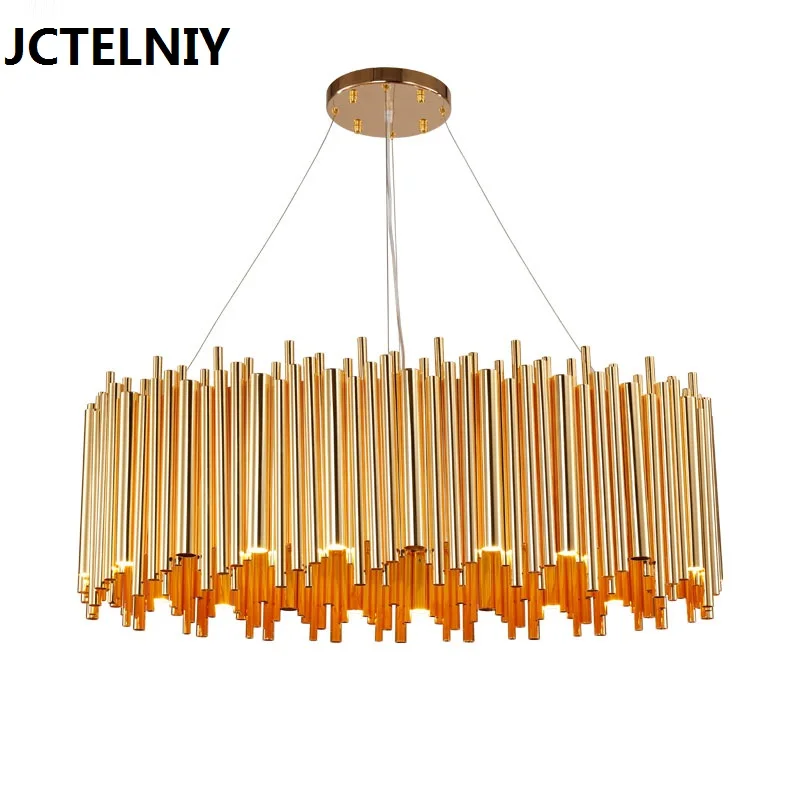 

new led luxury hotels sitting room light villa clubhouse double entry building pendant lamp Can be customized