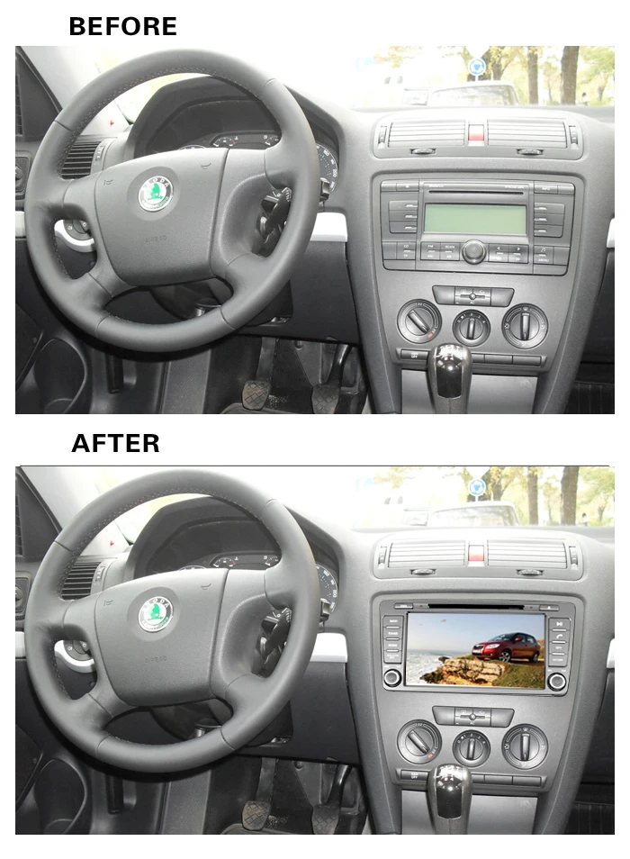 Best GIFTS ROM 16G Quad Core Android 7.1 Fit SKODA OCTAVIA 2005-2008 / 2013- CAR DVD PLAYER Multimedia Navigation GPS DVD RADIO NAVI 1