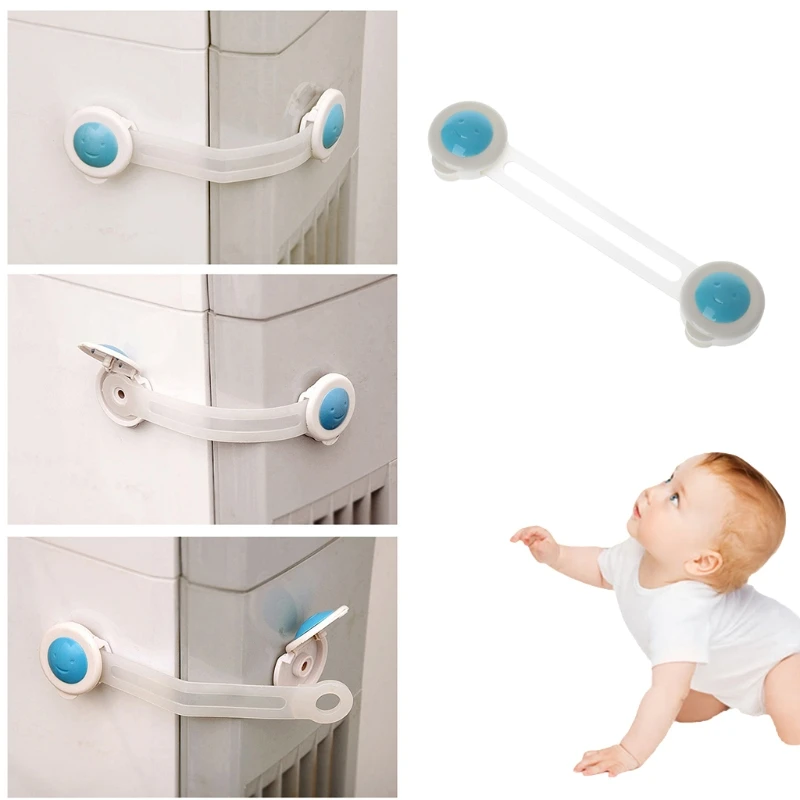 5 Pcs Kids Child Infant Fridge Cabinet Cupboard Self Adhesive Safety Lock 
