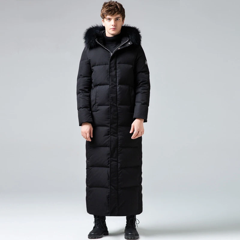 Мужская куртка на гусином пуху, зимнее пуховое пальто, мужские парки с защитой от холода, утепленные мужские зимние пальто, верхняя одежда