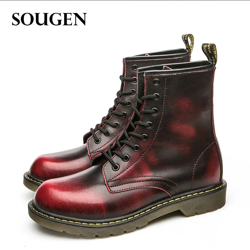

Motorcycle Boots Men Boot Male Shoes Adult Genuine Leather Combat Timber Motorboats Botas Moto Hombre Mens Large Sizes Big Size