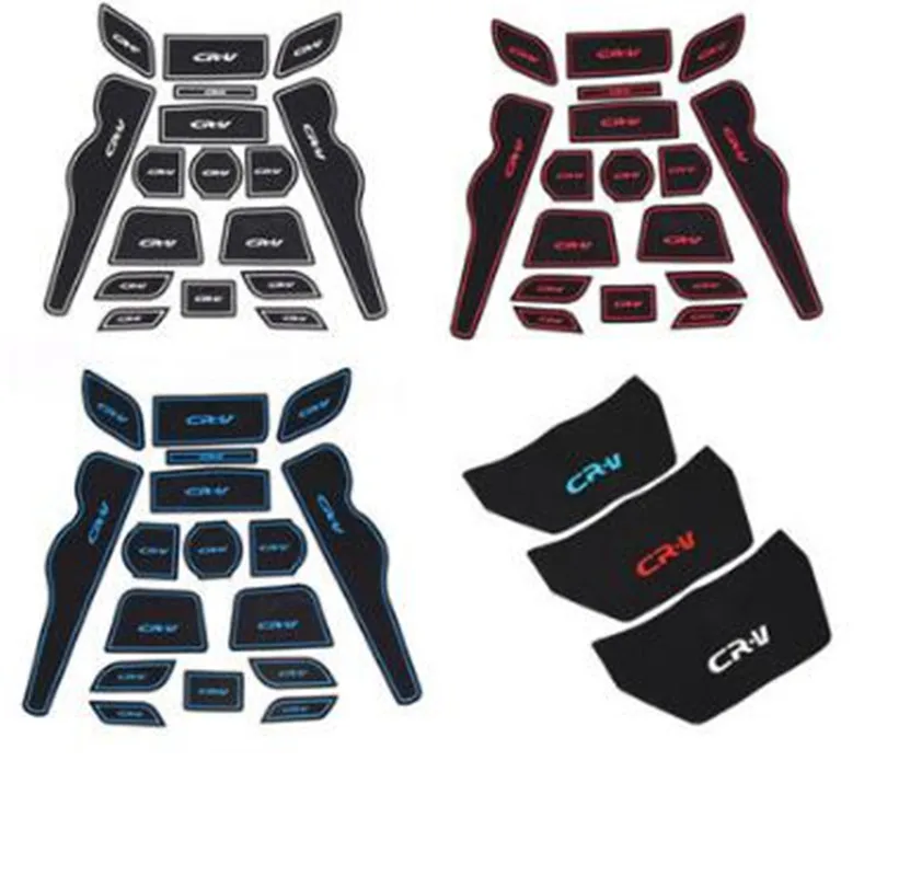 For Honda CR-V 2015 Non-Slip Interior Door Gate Pad Groove Panel Cup Mat 17Pcs