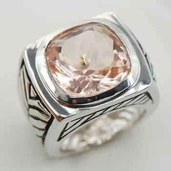 

Morganite Women 925 Sterling Silver Ring F910 Size 6 7 8 9 10