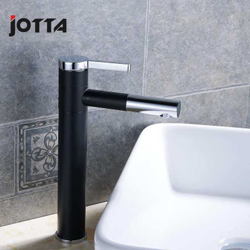 Black copper body lift pull basin basin hot and cold water faucet retractable rotatable shampoo
