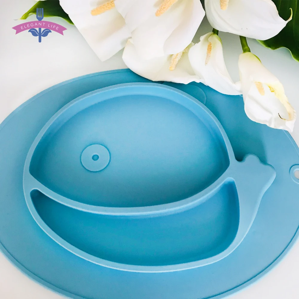 

Baby Silicone Plate BPA Free Non Slip Solid Feeding Bowls Plates Suction Children Tableware Food Containers Kids Dishes Odorless