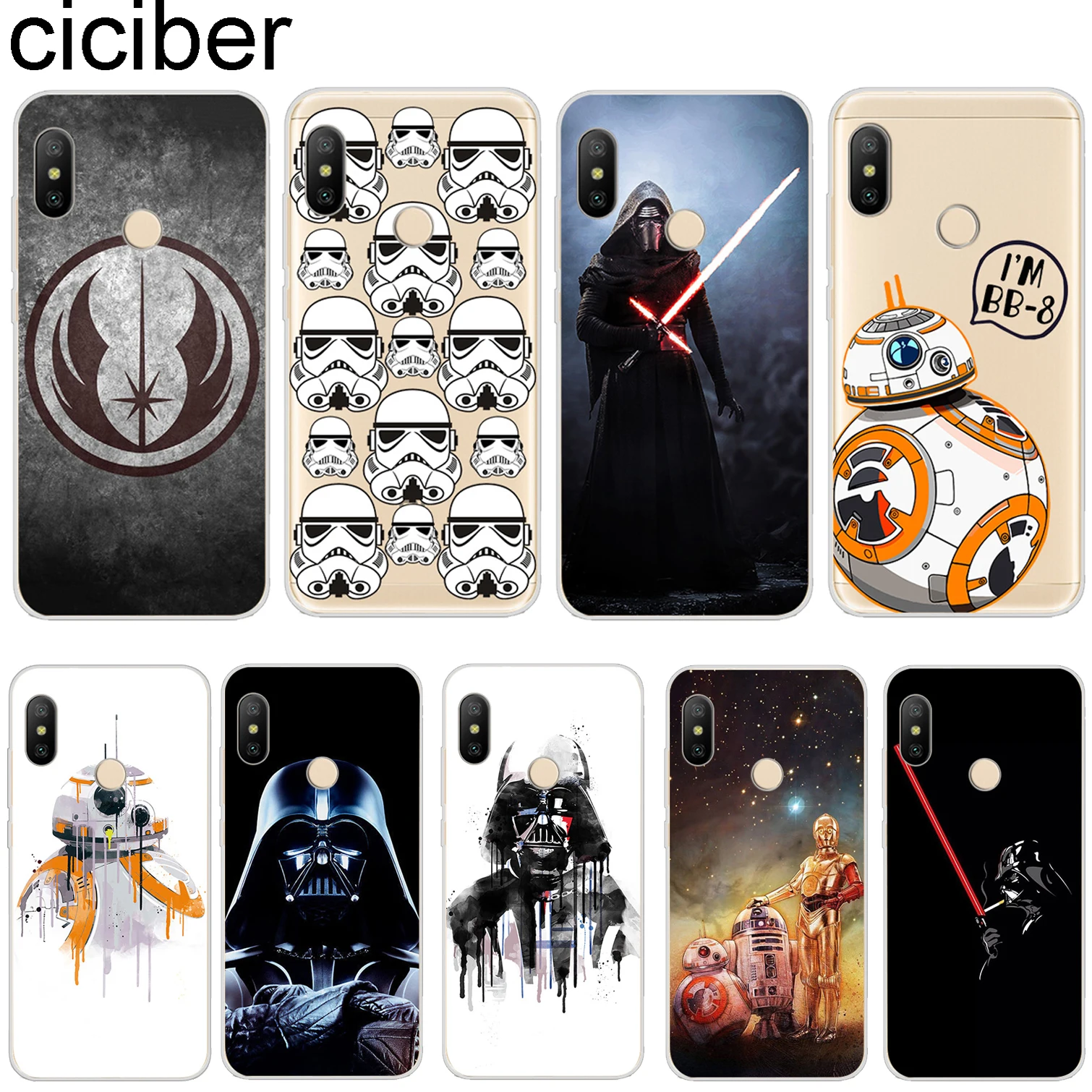 

ciciber Star Wars for Xiaomi MIX MAX 3 2 1 S Pro Soft MI A2 A1 8 6 5 X 5C 5S Plus Lite SE Poco Phone F1 Cases Back Cover Clear