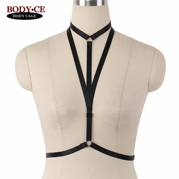 

Woman Sexy Bondage Lingerie Body harness Strappy Top Cage bra Elastic Adjust Black Harajuku Goth Erotic Club Party Rave Wear bra