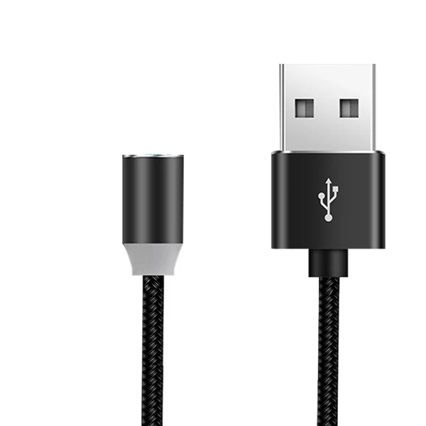 Магнитный кабель SOVAWIN Micro USB для быстрой зарядки светодиодный светильник 1 м Магнитный кабель для зарядки телефона для iphone для samsung для huawei P9 - Цвет: only cable Black