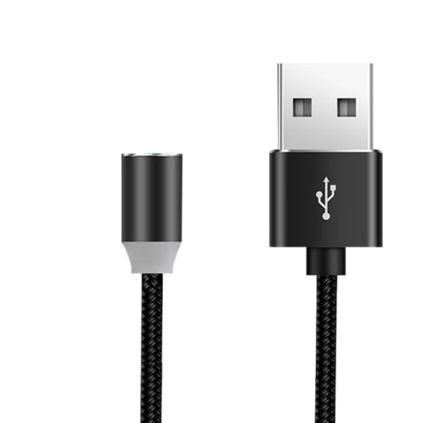 only cable Black Магнитный кабель SOVAWIN Micro USB для быстрой зарядки светодиодный светильник 1 м Магнитный кабель для зарядки телефона для iphone для samsung для huawei P9 - Цвет: only cable Black