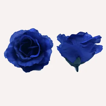 

5pcs/lot 8cm Bulk Silk Rose Artificial Flower Wedding Party Home Plants Decoration Cloth Hat Accessories Fake Flower Royal Blue